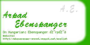 arpad ebenspanger business card